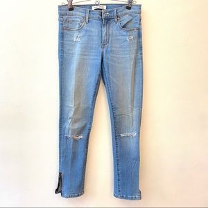 Banana Republic mid rise skinny ankle distressed jeans size 25